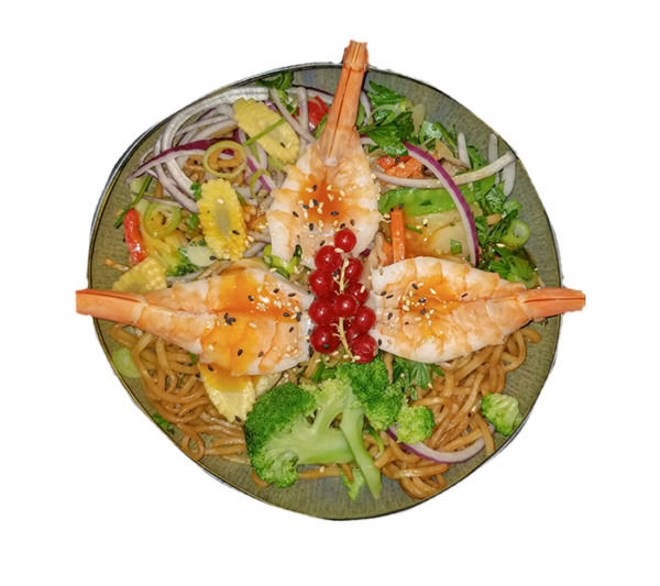 Nouilles aux crevettes